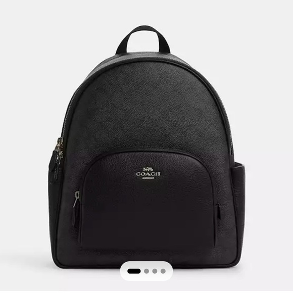 Coach Court Backpack in Signature Canvas. Graphite Black Leather. New in box - Picture 1 of 8